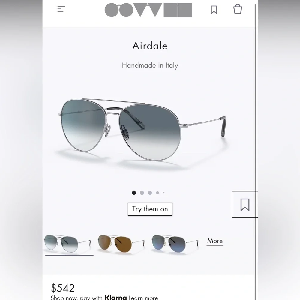 OLIVER PEOPLES AIRDALE Classic Aviator Sunglasses with Silver Frame and Gray
